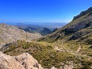Blicke auf die Berge und Hügel im Tramuntana Gebirge Auf Mallorca