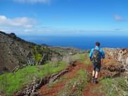 Hiking trail on El Hierro with sea views