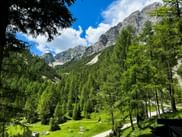 Mountain panorama near Kranjska Gora Beautiful view of the rock face in Kranjska Gora