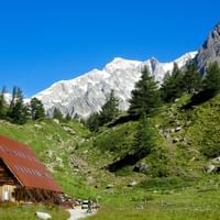 Beautiful mountain panorama on the “Mont Blanc” mountain