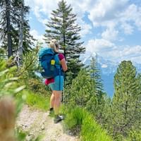 Hiker in the Wetterstein mountains