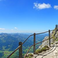 Good hiking trail with mountain panorama to the Wendelstein summit