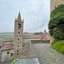 Church tower in Barolo