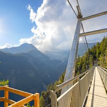 View of the beautiful suspension bridge
