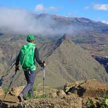 Hiker on the Roque del Conde in Tenerife