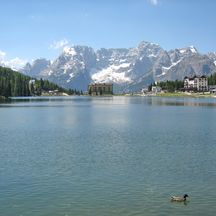 Lake Misurina in Cadore with great mountain view