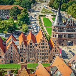 The salt store and the Holsten Gate in Lübeck