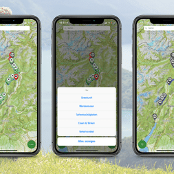 Map of the hiking tour in the Eurohike app