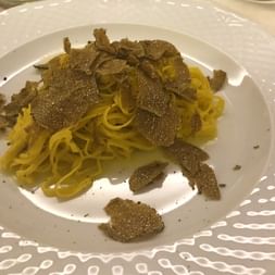 Typical truffle pasta in Piedmont