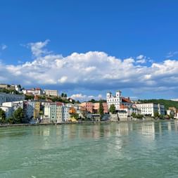 View over the Inn to the old town of Passau