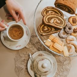 Slovenian pastries with coffee