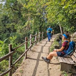 Wanderrast auf der Wanderung nahe Meran