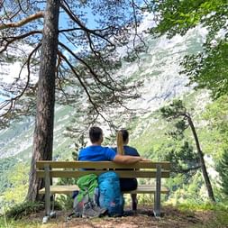 Couple enjoying the hiking panorama