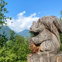 Squirrel carved from wood