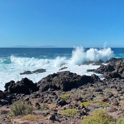 Tenerife roaring waves on the beach