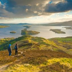 Panoramic view of Loch Lomond from Conic Hill