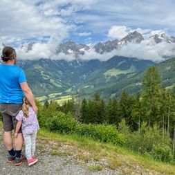 Family enjoys the view in Pinzgau