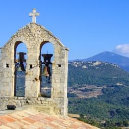Suzette, bell tower in the Vaucluse in Provence with panoramic views