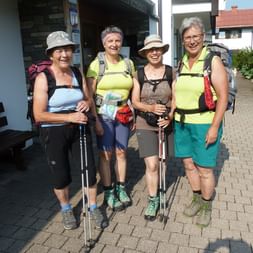 Hiking group on their hiking tour on the Salzalpensteig