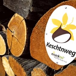 Wanderwegschild vom Kastanienweg