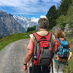Hiking with view to the Jungfrau