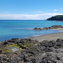 Hikes to the gravel beach on Guernsey