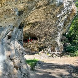 Rock grotto in the forest
