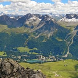 Panoramic view of Arosa and its mountains