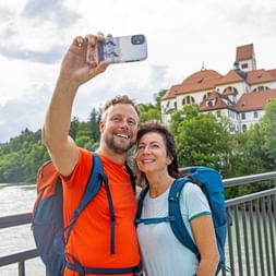 Hikers on the bridge in Füssen