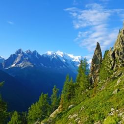 Berghang mit Blick auf den Mont Blanc