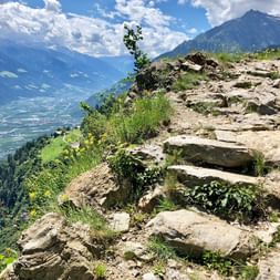 Panoramic view along the hiking trail in the region of Merano