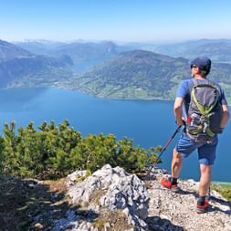 Hikers with a view of the Attersee