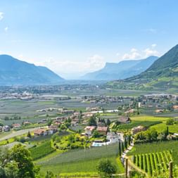 Distant view of the city of “Merano” in South Tyrol