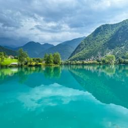 View of the reservoir in the Soca Valley