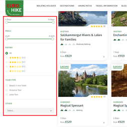 Further search filters in the Eurobike search Further search filters in the Eurobike search