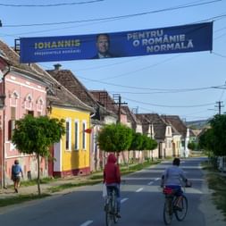 Row of houses in Romanian village