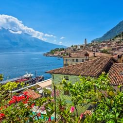 Lake view over the rooftops of Limone