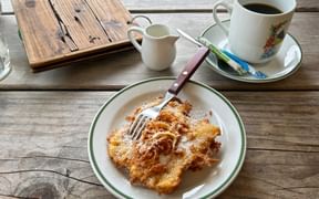 Culinary photo with coffee and pastries