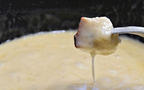Typical local cheese fondue