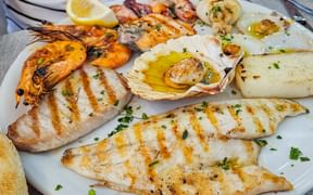 Fish platter on Lake Garda