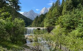 Waterfall in the municipality of Kranjska Gora in Slovenia