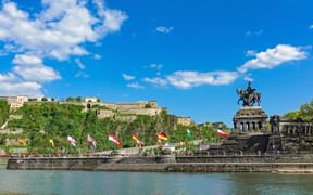 The German Corner and the Ehrenbreitstein Fortress in Koblenz