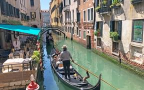 Fantastic view of the gondolas in Venice