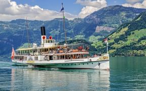 One of the historic steamboats on Lake Lucerne