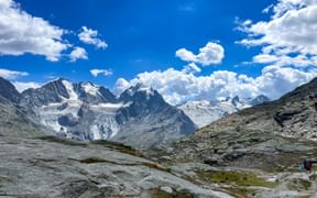 The Bernina massif with Silvaplana and the Surlej summit