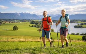 Hikers at Bavaria's lakes