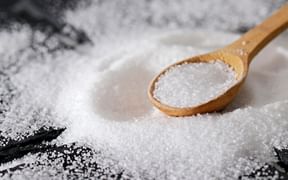 Salt on a wooden spoon
