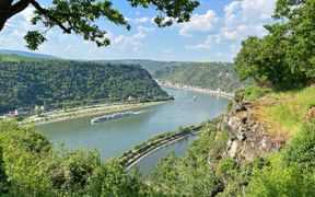 View of the Loreley rock and St. Goarshausen