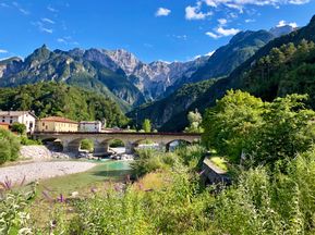 Mountain panorama on the hiking trip in Friuli