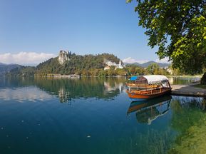 Pletna Boot am Bleder See in Slowenien